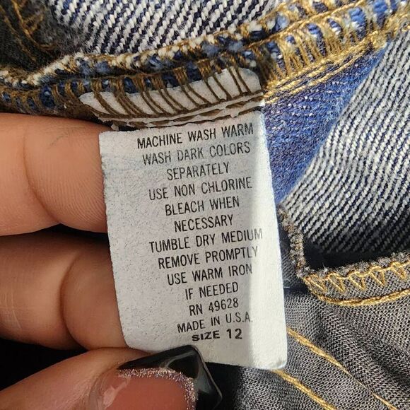 Zena Vintage High-waisted Dark Denim Women's Jeans Size 12 E6 - Picture 9 of 9